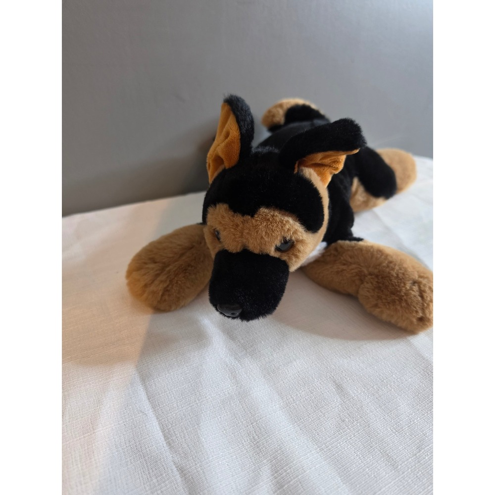 FAO Schwarz German Shepherd Plush Stuffed Animal Black Tan Dog Floppy Toy